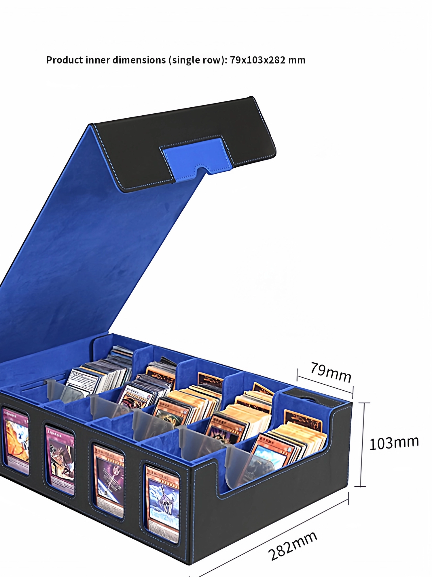 Storage - 多層構造PUレザー製TCGカード収納ボックス、窓付き大容量オーガナイザー、ゲームトレーディングカードコレクション用