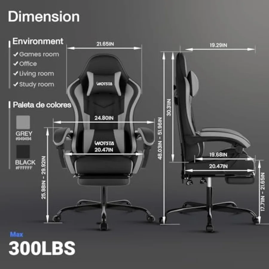 人間工学に基づいたデザインのゲーミングオフィスチェア。フット - Sofas のレビューと価格