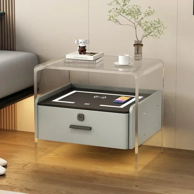 #   アクリル製のベッドサイドテーブル、寝室用ナイトスタン - Floating Nightstand With Led Light のレビューと価格