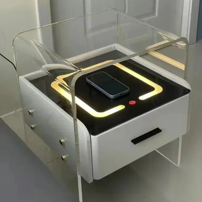 #   アクリル製のベッドサイドテーブル、寝室用ナイトスタン - Floating Nightstand With Led Light のレビューと価格
