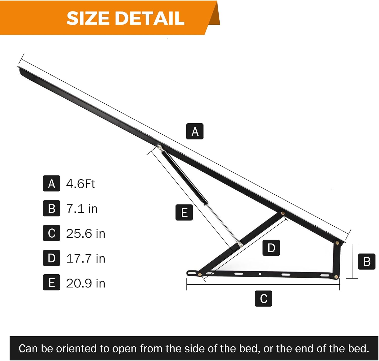4.6フィートベッドリフト機構、耐荷重176-264ポンド  - Gas Lift Storage Bed Hydraulic のレビューと価格