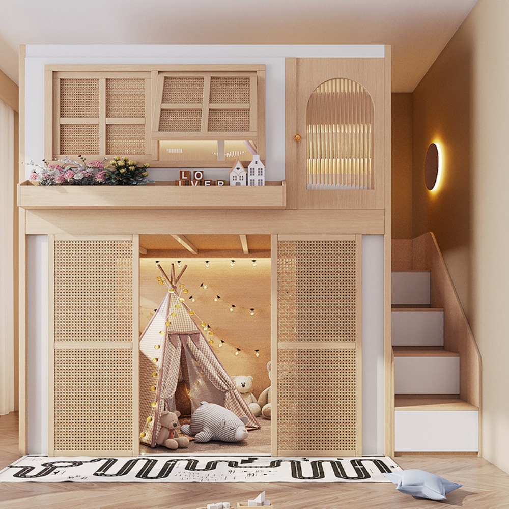 兄弟別々のプライバシー空間付き二段ベッド、大人用二層ベッド、 - Bunk Bed With Stairs And Slide のレビューと価格