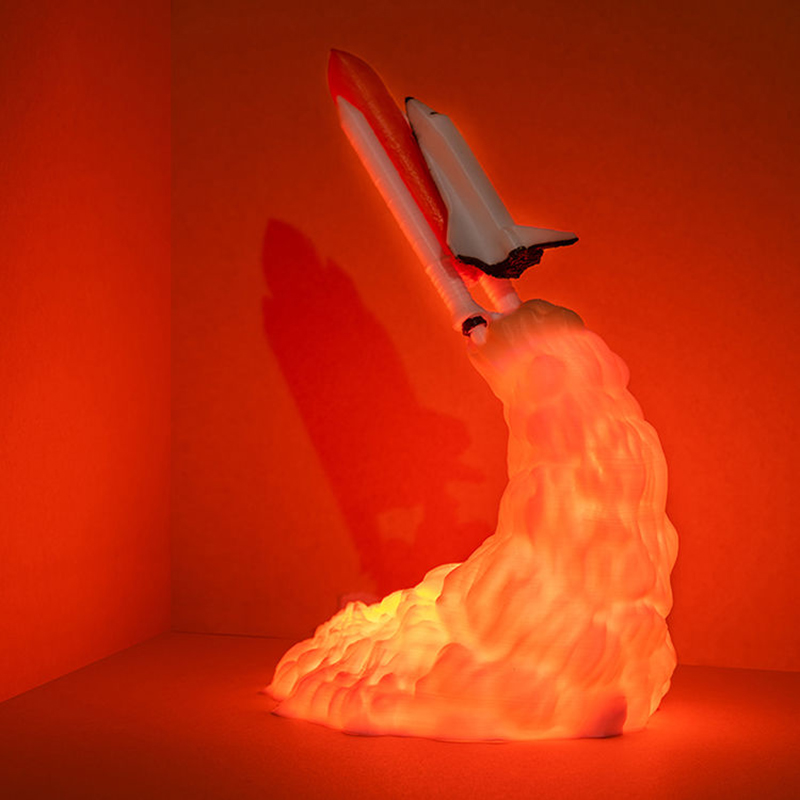 USB充電式スペースシャトルロケットLEDテーブルランプ3D - Floating Nightstand With Led Light のレビューと価格