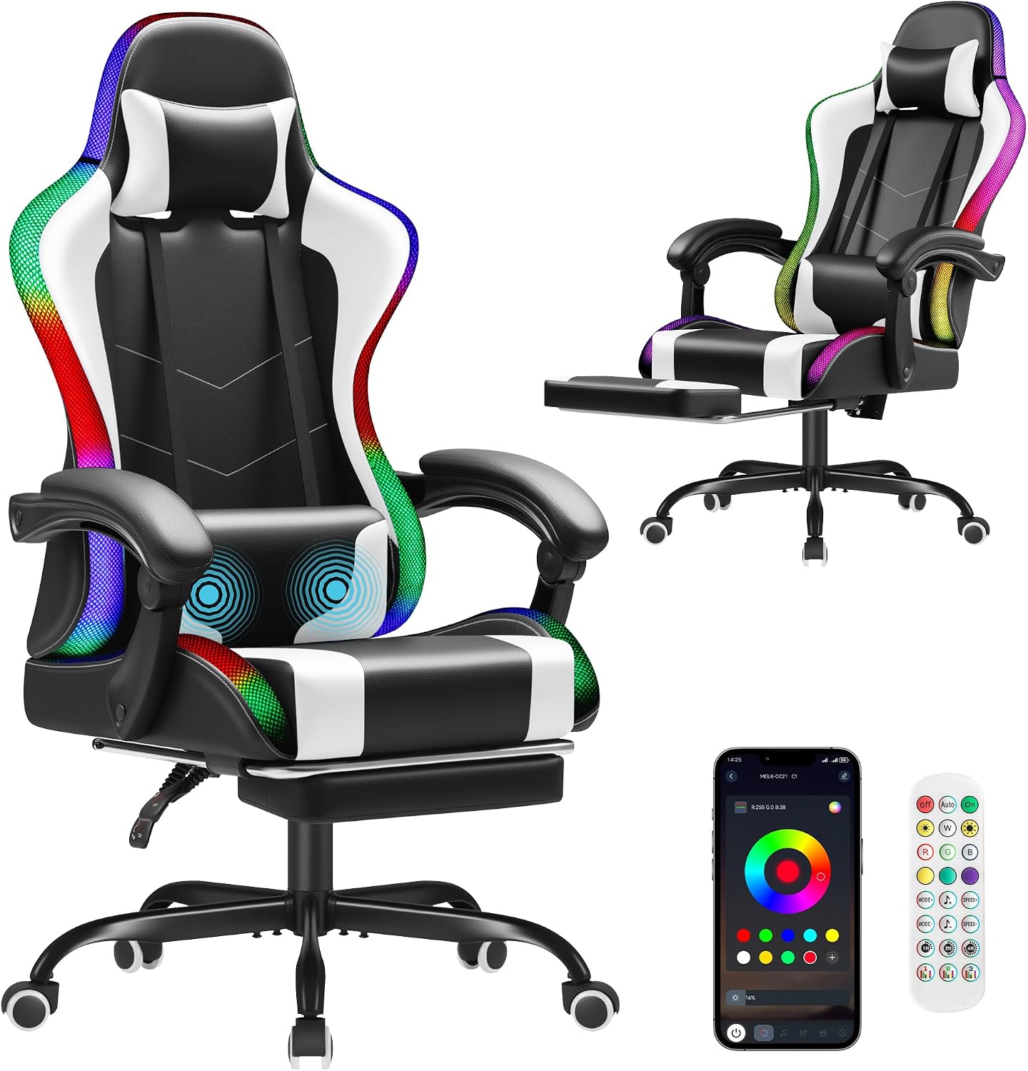 Homall ゲーミングチェア、エルゴノミックPCチェア、マ - Sofas のレビューと価格