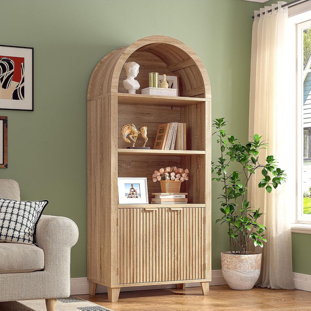 アーチ型キャビネット、5段収納棚、ライトオーク |   世紀 - Storage のレビューと価格
